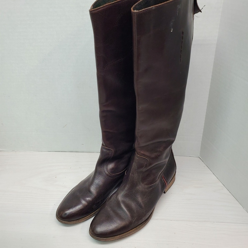 Charles David Dark Brown Leather Riding Boots Made in Italy Size 9.5 Womens
